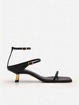 Black Women's Pedro Carolyn Strappy Heels Sandals | LDWJCE-614