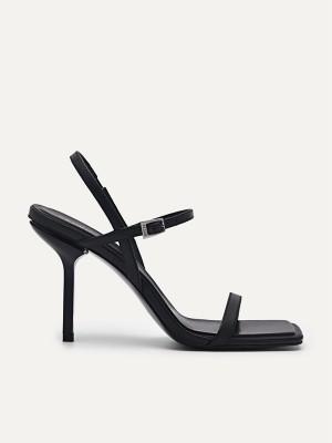 Black Women's Pedro Celeste Slingback Heels Sandals | YBWQTN-825