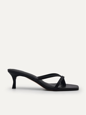 Black Women's Pedro Corrin Heels Sandals | KUVCAT-342