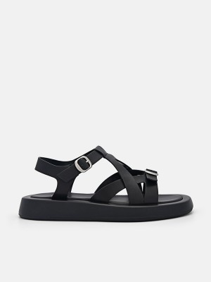 Black Women's Pedro Eden Ankle Strap Sandals | KFMHXY-758