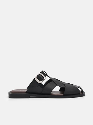 Black Women's Pedro Eden Caged Sandals | ISHZJG-820