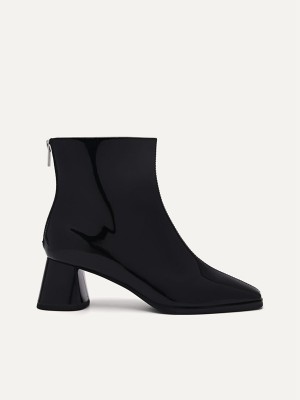 Black Women's Pedro Eva Leather Heel Ankle Boots | WDTZOU-705