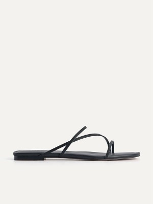 Black Women's Pedro Gwyneth Strappy Flats | BEHMRF-813