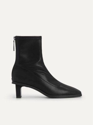 Black Women's Pedro Heel Ankle Boots | NKARTM-653