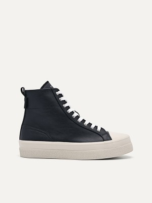 Black Women's Pedro High Top Sneakers | GBJSPY-768