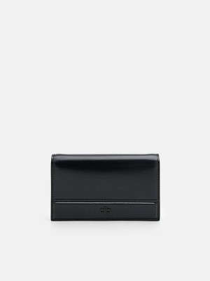 Black Women's Pedro Icon Leather Bifold Wallet | HWMDIN-396