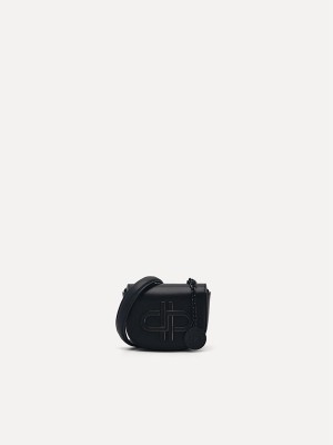 Black Women's Pedro Icon Leather Micro Sling Pouches | ANOHXM-685