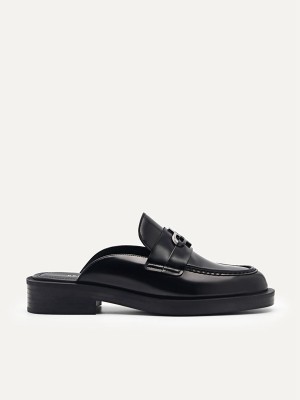 Black Women's Pedro Icon Leather Mules | PQYJNV-315