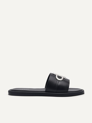 Black Women's Pedro Icon Leather Sandals | LDGONP-274