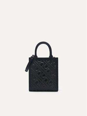 Black Women's Pedro Icon Leather Tote Bag | KSLVEC-935