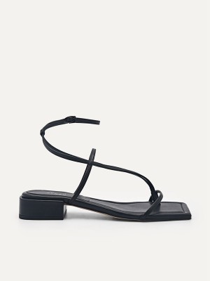 Black Women's Pedro Jatte Strappy Sandals | GOBXCA-279