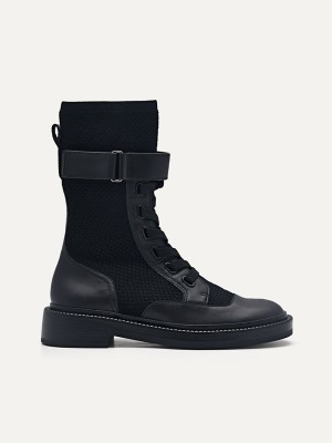 Black Women's Pedro Leather Marianne Boots | KVBCFJ-874