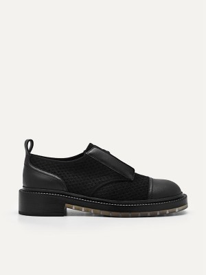 Black Women's Pedro Leather Marianne Flats | KWSZXE-723