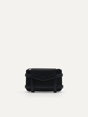 Black Women's Pedro Leather Mini Pouches | UXSFMI-132