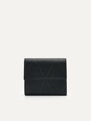 Black Women's Pedro Leather in Pixel Trifold Wallet | BDAILW-319