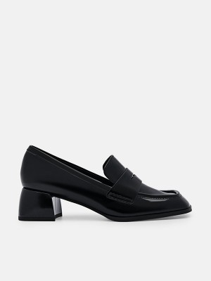 Black Women's Pedro Maggie Leather Heel Heels | MQYXAC-768