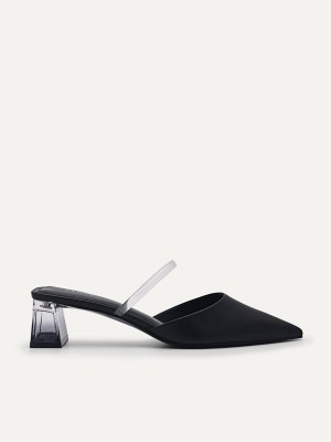 Black Women's Pedro Megan Heel Mules | WFMQUV-207