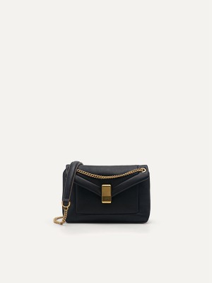 Black Women's Pedro Pinto Mini Envelope Shoulder Bags | NWFGCY-904