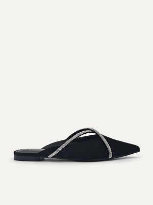 Black Women's Pedro Rina Strappy Mules | NDOIHA-510