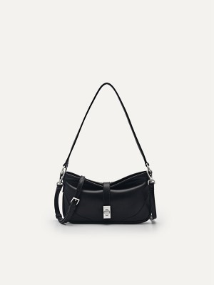 Black Women's Pedro Ruched Shoulder Bags | QGFDCY-134