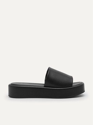 Black Women's Pedro Slip-On Flatform Sandals | ARILUB-679