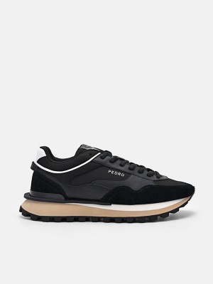 Black Women's Pedro Stream Suede Sneakers | HRIPQU-519