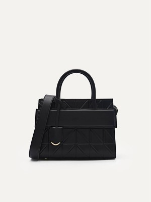 Black Women's Pedro Studio Bella Leather in Pixel Handbag | IOBUQR-951