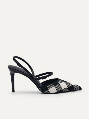 Black Women's Pedro Studio Emma Fabric Slingback Pumps | YEAOQW-789