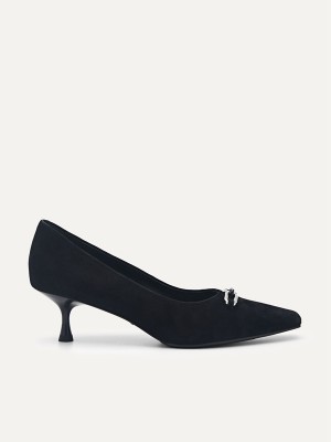 Black Women's Pedro Studio Kate Leather Pumps | MSEDVO-491