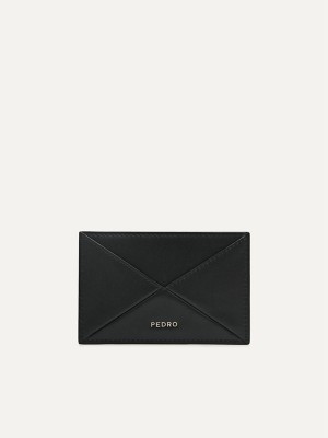 Black Women's Pedro Studio Leather Card Holder | FIEJPL-148