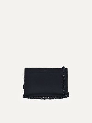 Black Women's Pedro Studio Leather Travel Organizer Wallet | SFBNAR-837