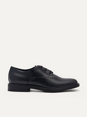 Black Women's Pedro Studio Lou Leather Derby Shoes | AWYIDF-872