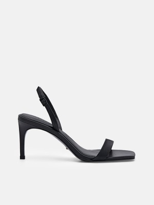 Black Women's Pedro Studio Mel Leather Heels Sandals | VMPERA-912