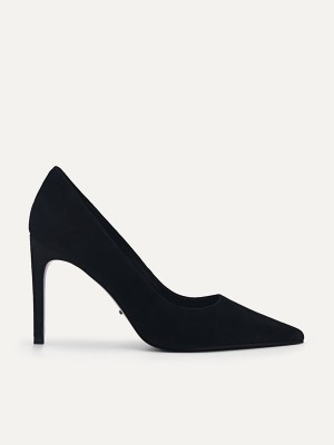 Black Women's Pedro Studio Ursula Leather Pumps | GKTCBX-392