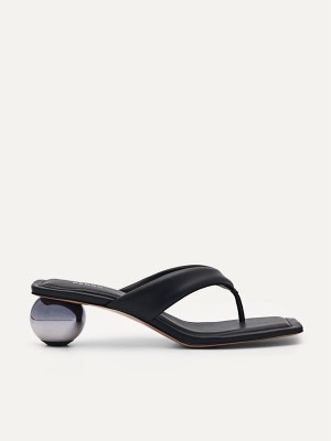 Black Women's Pedro Vibe Heels Sandals | RXLFIJ-091