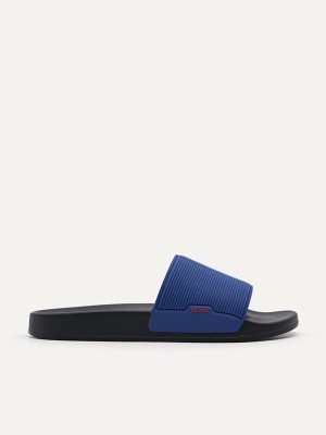 Blue Men's Pedro Brye Slides | VZWLEO-213