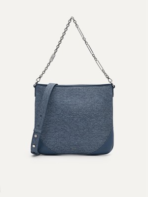 Blue Women's Pedro Chain Handle Hobo Bag | FYJPKC-071