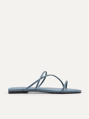 Blue Women's Pedro Gwyneth Strappy Flats | QNFYXA-851