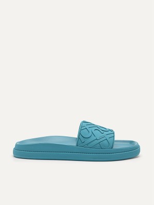 Blue Women's Pedro Icon Embossed Sandals | GTIZPY-408