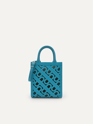 Blue Women's Pedro Icon Leather Tote Bag | SJZVTE-760