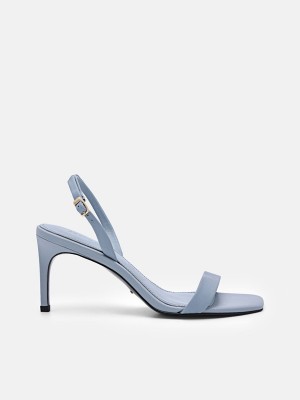 Blue Women's Pedro Studio Mel Leather Heels Sandals | FUYCOD-146