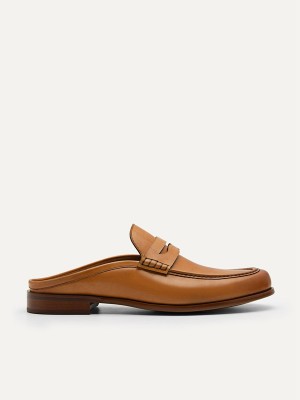 Brown Men's Pedro Blake Leather Slip-On Loafers | HEOBSZ-961