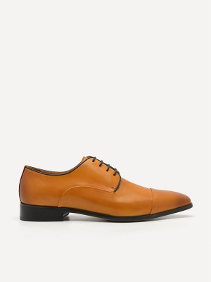 Brown Men's Pedro Brando Leather Derby Shoes | ZFBHNI-280