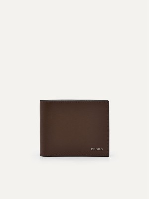 Brown Men's Pedro Leather Coin Bifold Wallet | TRUPNY-982