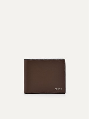 Brown Men's Pedro Leather Flip Bifold Wallet | AUOQYH-593