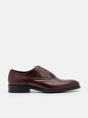 Brown Men's Pedro Leather Wingtip Oxford Shoes | RLTAXE-971