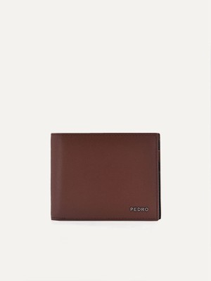 Brown Men's Pedro Leather with Insert Bifold Wallet | SXOVCY-384