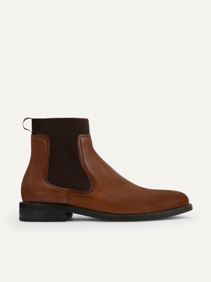 Brown Men's Pedro Sonny Leather Chelsea Boots | FIVKMY-602