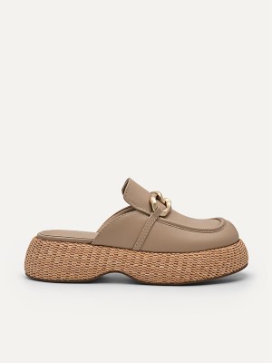 Brown Women's Pedro Beth Wedge Mules | FDCUPJ-039