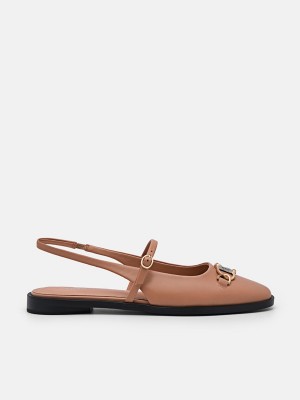 Brown Women's Pedro Jean Leather Slingback Sandals | SUNAPO-708